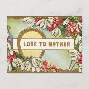 Lover to Mother Horseshoe Floral Flowers Postcard