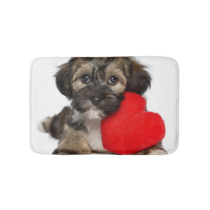 Lover Valentine Havanese Puppy Dog Bath Mat