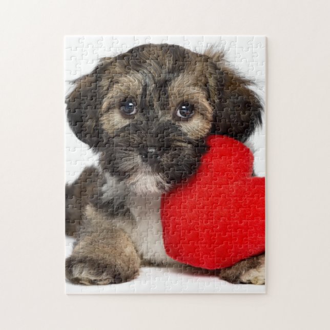 Lover Valentine Havanese Puppy Dog Jigsaw Puzzle (Vertical)