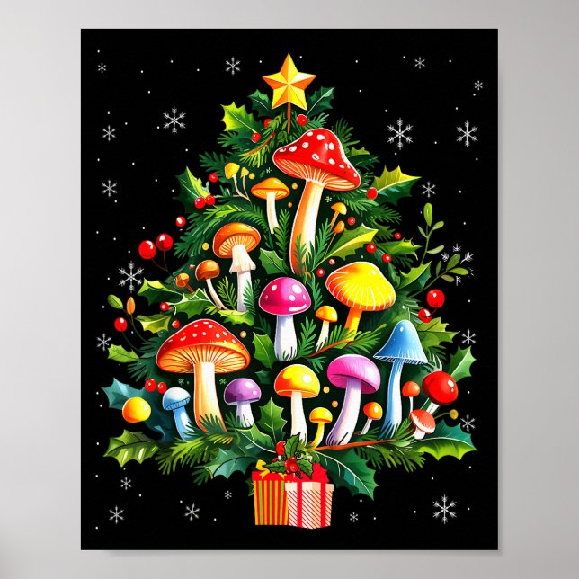 Lover Xmas Mushroom Christmas Tree  Poster (Front)