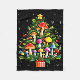 Lover Xmas Mushroom Christmas Tree T Shirt  Fleece Blanket