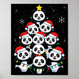 Lover Xmas Panda Christmas Tree Poster