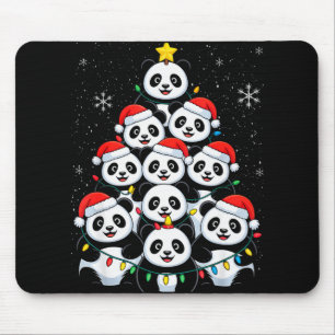 Lover Xmas Panda Christmas Tree T Shirt Mouse Pad