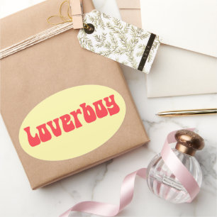 Loverboy retro oval sticker