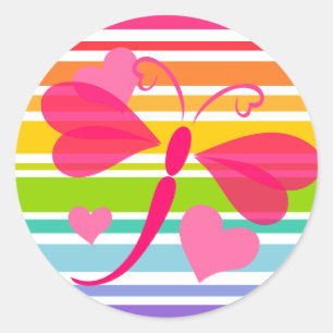 Loverly Dragon Fly Classic Round Sticker