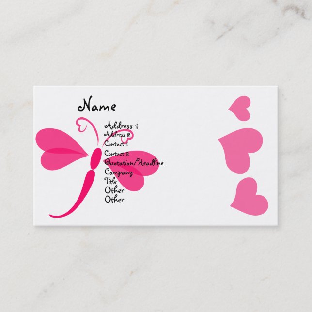 Loverly Dragonfly Business Card (Front)