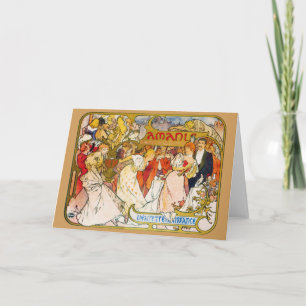 Lovers, Alphonse Mucha Card