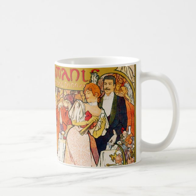Lovers, Alphonse Mucha Coffee Mug (Right)