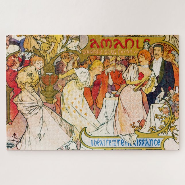 Lovers, Alphonse Mucha Jigsaw Puzzle (Horizontal)