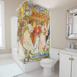 Lovers, Alphonse Mucha Shower Curtain