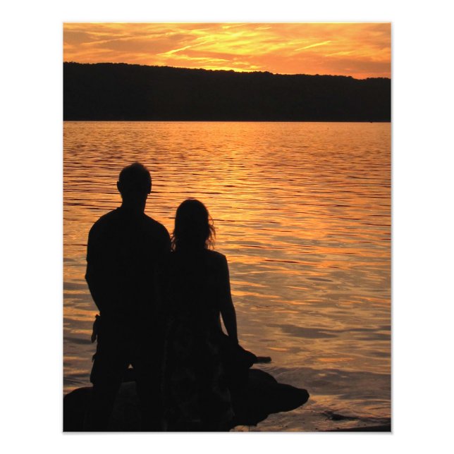 Lovers at Sunset Lake Photo Print (Front)