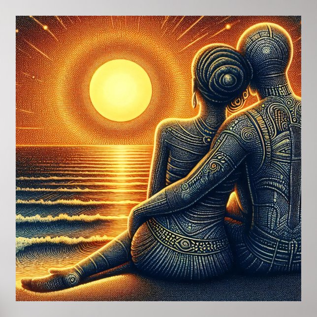 lovers at sunset poster (Front)