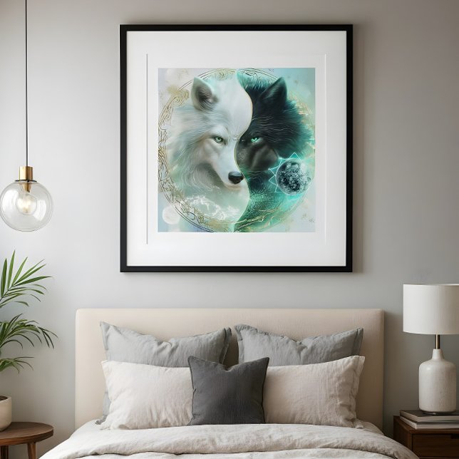 Lovers’ Balance – Mystical Yin Yang Wolf Poster (Creator Uploaded)