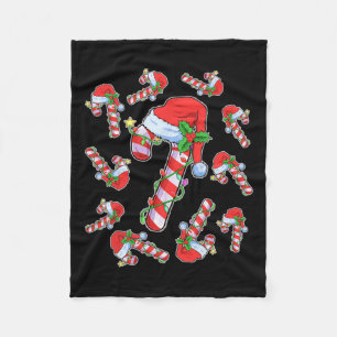 Lovers Candy Cane Santa Christmas Funny Xmas Light Fleece Blanket