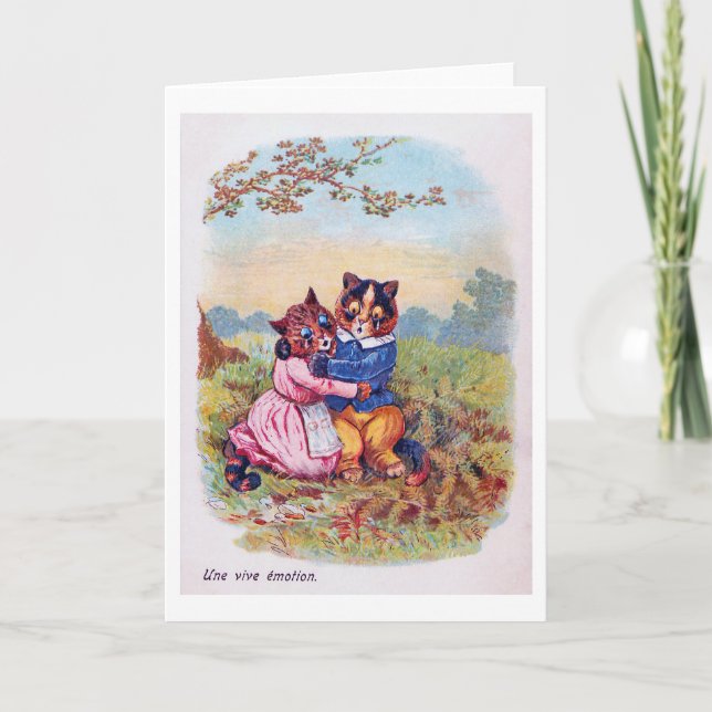 Lovers Cat (Strong Emotion), Louis Wain Card (Front)