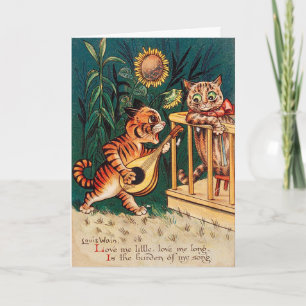 Lovers Cat Valentine, Louis Wain Card