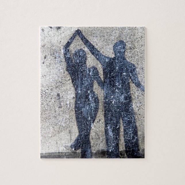 Lovers dancing in rain jigsaw puzzle (Vertical)