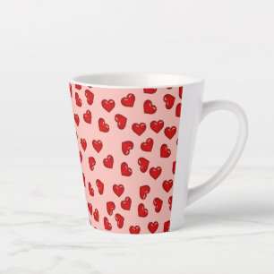 Lovers heart pattern latte mug