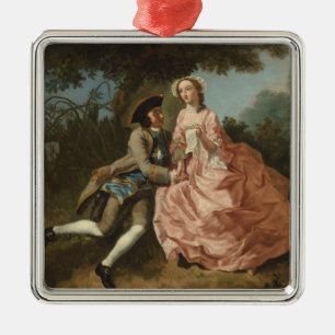 Lovers in a Landscape (Romantic Couple) Metal Ornament