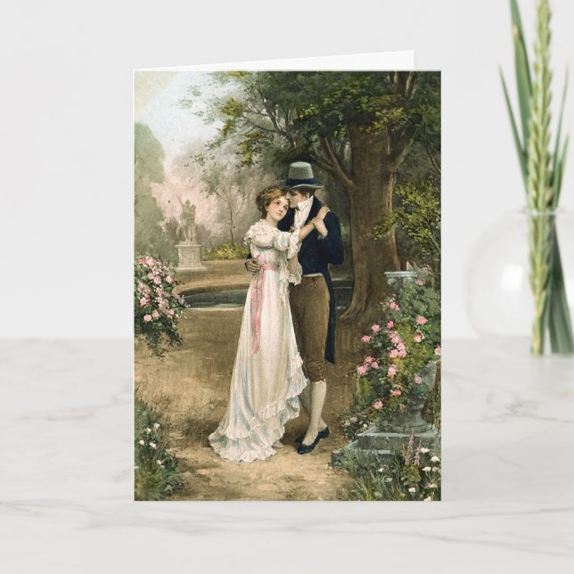 Lovers in a Rose Garden Card (Front)
