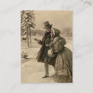 Lovers in Christmas Season Business Card
