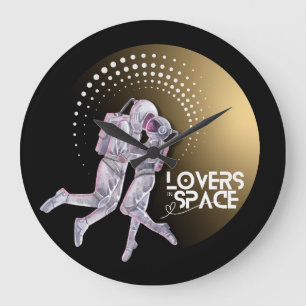 Lovers in Space Large Clock