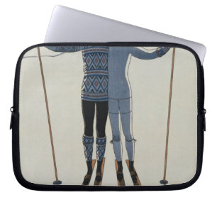 <Lovers in the Snow> by Georges Barbier Laptop Sleeve