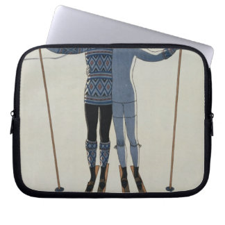 <Lovers in the Snow> by Georges Barbier Laptop Sleeve