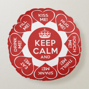 Lover's Keep Calm, Mood Love Hearts Round Cushion