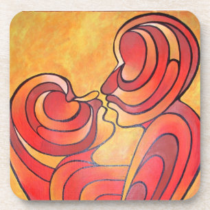 Lovers Kiss And Their Bodies Form A Love Heart Coaster