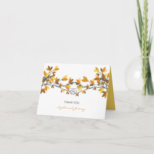 Lovers Knot Fall Autumn Trees Wedding Thank You Card