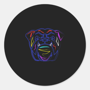 Lovers Line Drawing Artsy English Bulldog  Classic Round Sticker
