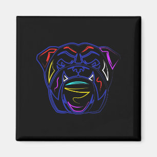 Lovers Line Drawing Artsy English Bulldog  Magnet