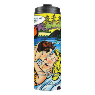 Lovers Ocean Romance Vintage Comics Thermal Tumbler