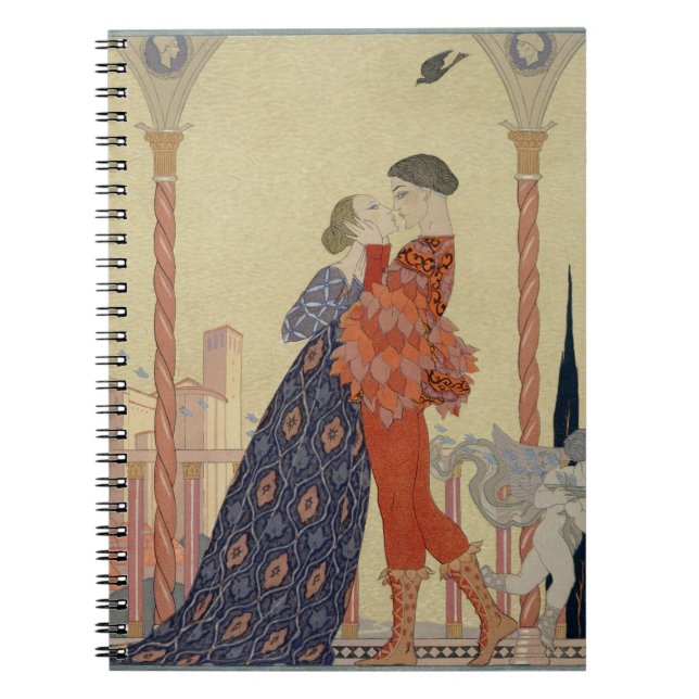 Lovers on a Balcony (w/c on paper) Notebook (Front)