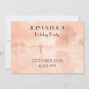 Lovers on a frozen pond invitation