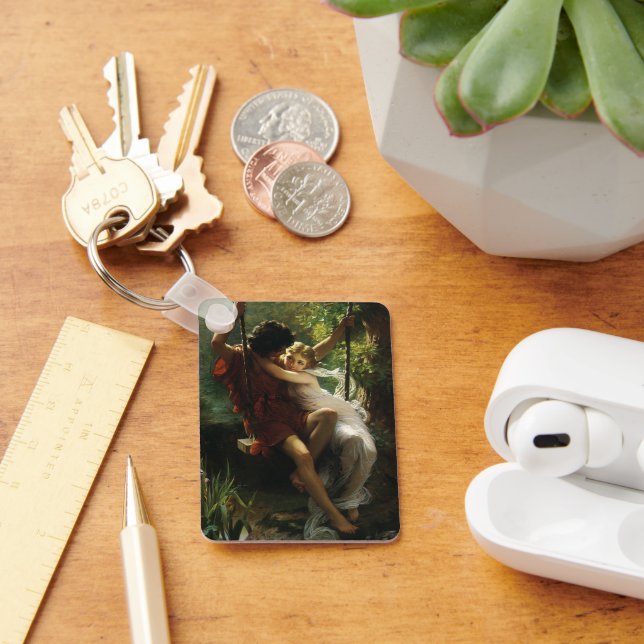 Lovers on a Swing. Spring by Pierre Auguste Cot Key Ring (Desk)