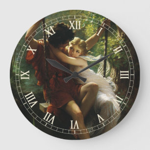 Lovers on a Swing. Spring by Pierre Auguste Cot Large Clock