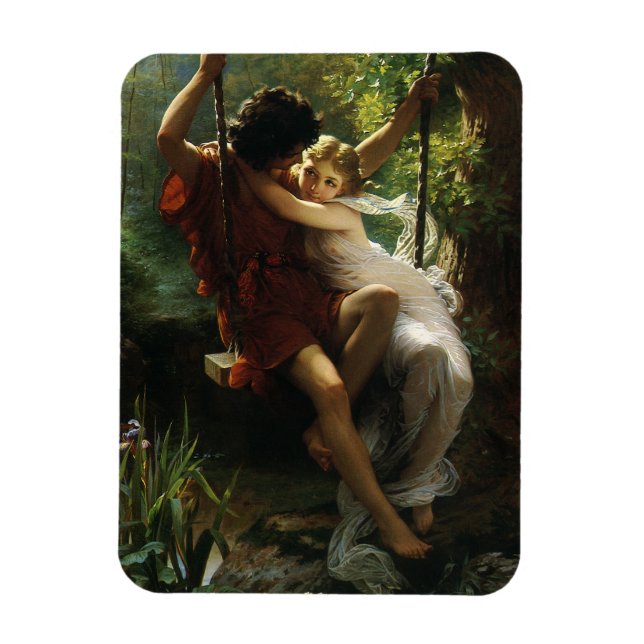 Lovers on a Swing. Spring by Pierre Auguste Cot Magnet (Vertical)