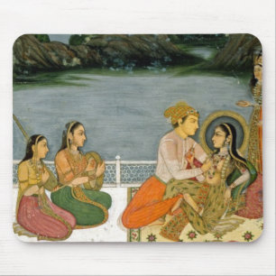 Lovers on a terrace by a moonlit lake, from the Sm Mouse Pad