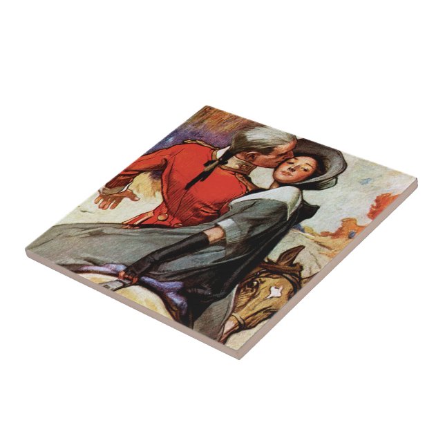 Lovers on Horseback Tile (Side)