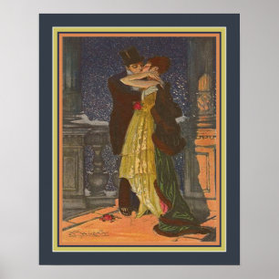 "Lovers on the Balcony" by Achille Mauzan Poster