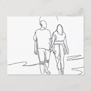 Lovers on the Beach Postcard