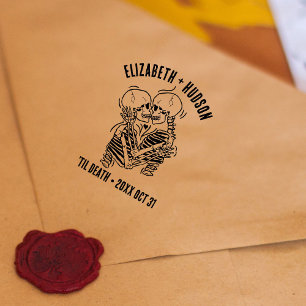 Lovers Skeletons Gothic Wedding DIY Party Favours Self-inking Stamp