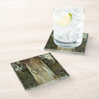 Lovers' Tree Glass Coaster