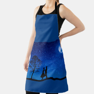 Lovers under a full moon apron