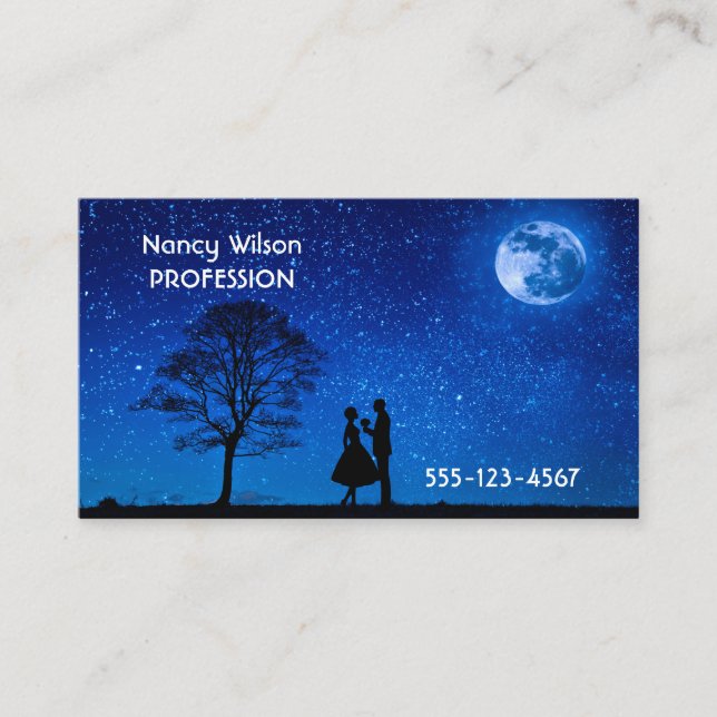 Lovers under a full moon       business card (Front)