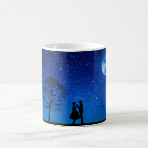 Lovers under a full moon coffee mug