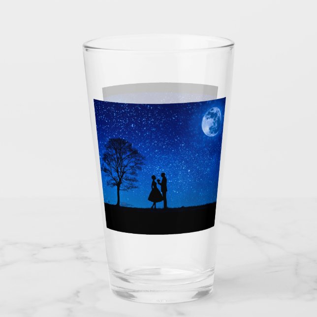 Lovers under a full moon     glass (Front)