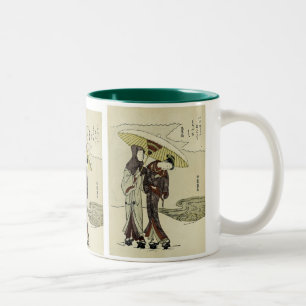 Lovers Under an Umbrella Two-Tone Coffee Mug